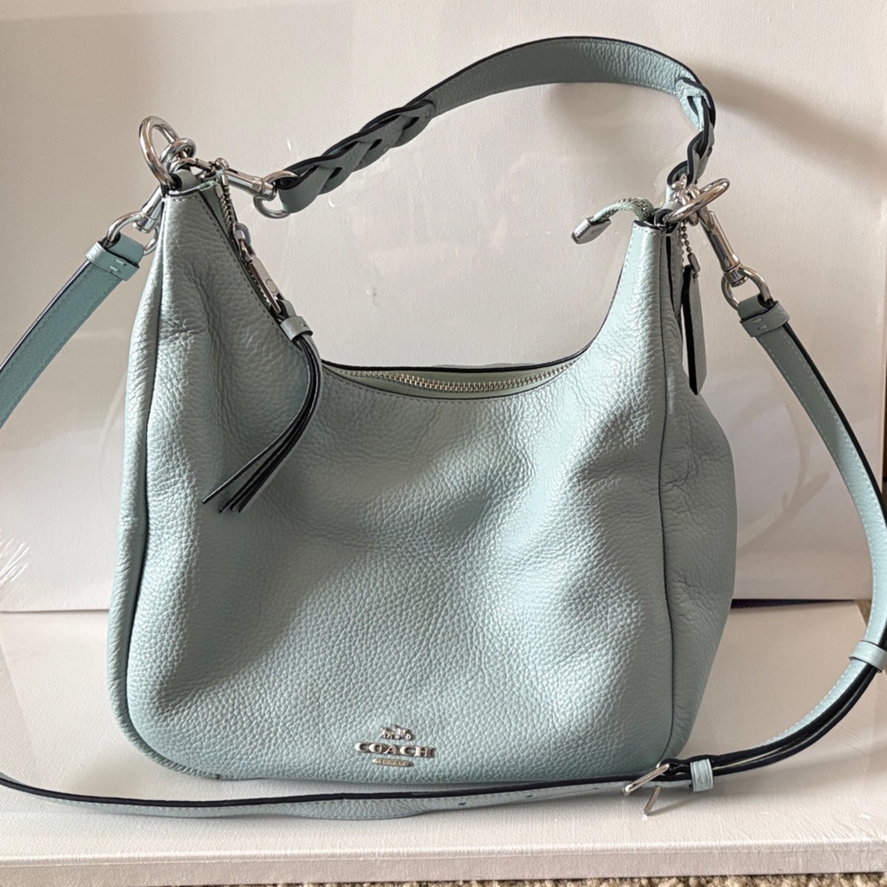 Coach Mint Green Leather Shoulder Bag